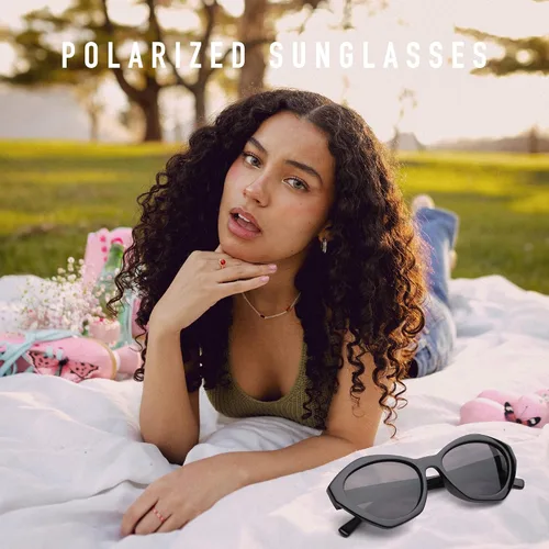 Vista 6 de Gafas de sol ovaladas Y2K para mujer, polarizadas, protección UV, vintage, retro, gafas de sol, lentes de sol