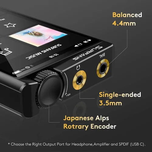 Vista 5 de Surfans Reproductor Mp3 de alta fidelidad con Bluetooth: F35 DSD Reproductor de música sin pérdida - 4.0 pulgadas Reproductor de audio digital