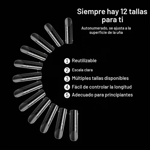 Vista 2 de 120 piezas de gel de extensión de polietileno con formas de uñas dobles con constructor de escamas para uñas de gel de manicura, diseño artístico