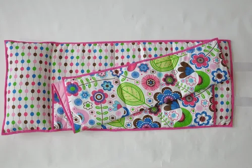 Vista 4 de Bacati - Tapete para siesta de 100% algodón percal, suave, transpirable, con almohada, para niñas pequeñas, mide 50 x 20 x 1.5 pulgadas, ideal