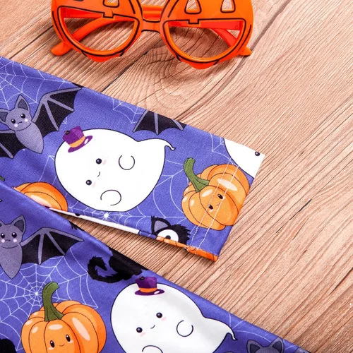Vista 5 de 1-6T - Vestido de manga larga con estampado de calabaza fantasma, ropa de invierno