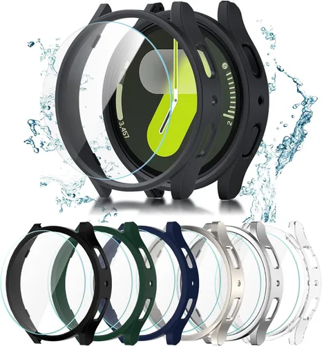 Vista 11 de Paquete de 6+6 para Samsung Galaxy Watch 7 Protector de Pantalla de 40mm, Funda de Parachoques de PC Duro con Película de Vidrio Templado Anti-Vaho