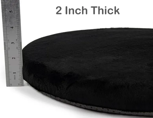 Vista 4 de Sigmat Cojín de asiento de espuma viscoelástica antideslizante suave cojín redondo para silla de 13 pulgadas, color negro