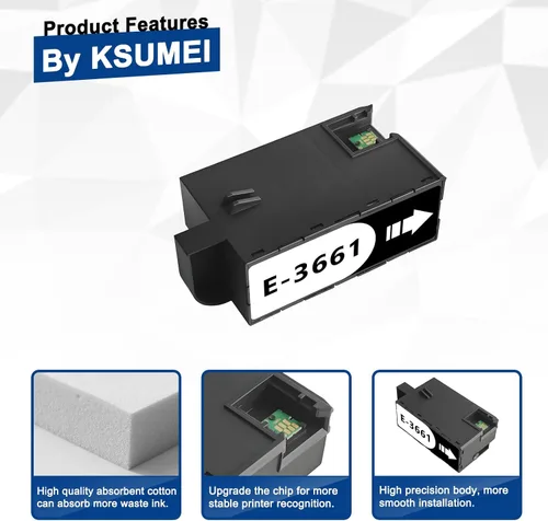 Vista 4 de Caja de mantenimiento T3661 T366 T366100 compatible con impresoras Expression Premium XP-6000 XP-6100, Expression Photo XP-970 XP-15000 XP-8500