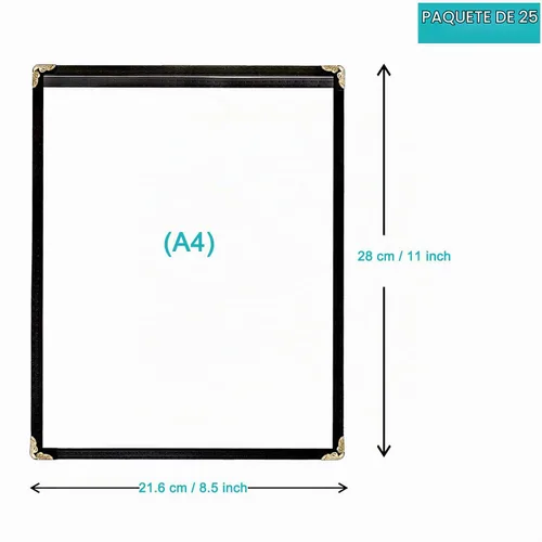 Vista 3 de 25 unidades de fundas para menú – de una página, compatible con papel de 8.5 x 11 pulgadas, soporte para menú, fundas para menú de restaurante