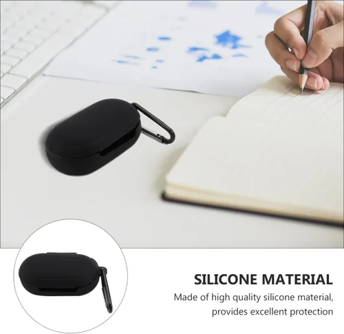 Vista 7 de Hemobllo Funda para auriculares inalámbricos compatible con Galaxy Buds Plus, paquete de 2 fundas protectoras de silicona con llavero portátil