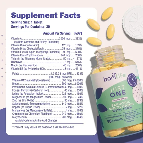 Vista 3 de Just One - Multivitamínico Bariátrico Una Vez al Día con Hierro (30)