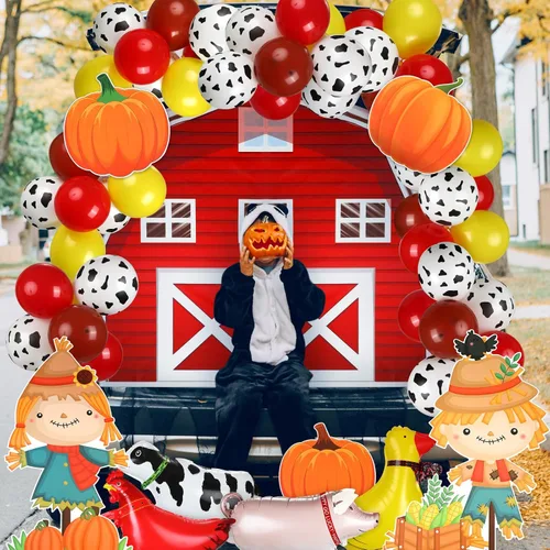 Vista 5 de Libima Juego de 80 piezas de decoración de maletero de granja o automóvil de golosinas, decoración de Halloween, decoración de coche, arco