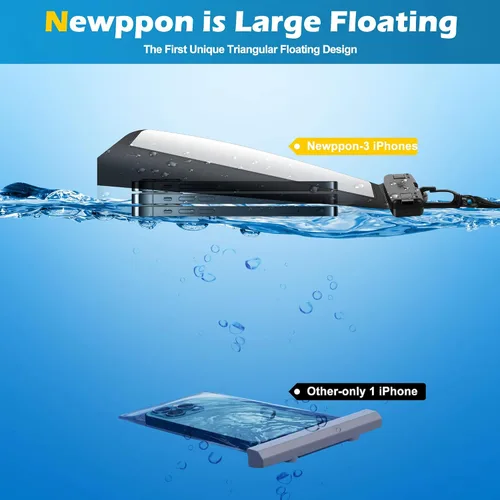 Vista 4 de Paquete de 4 bolsas flotantes impermeables para teléfono – Funda universal grande flotante a prueba de agua – Soporte flotante transparente