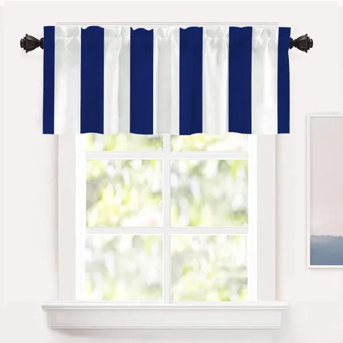 Vista 25 de Shrahala Cortinas republicanas de elefante americano para ventanas de cocina, paneles de cortina de ventana de poliéster multicapa con rayas rojas