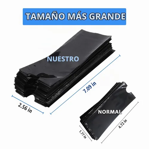 Vista 2 de Black Tattoo Machine Pen Covers 400 Pcs 2.6x7" Bolsas de protección Negro