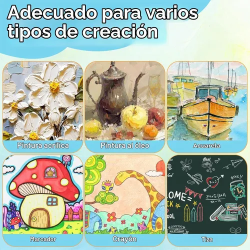 Vista 4 de ESRICH Tableros de lona para pintura, paquete de 15 lienzos de 4 x 4, 100% algodón, pequeños lienzos imprimados sin ácidos, mini paneles de lienzo