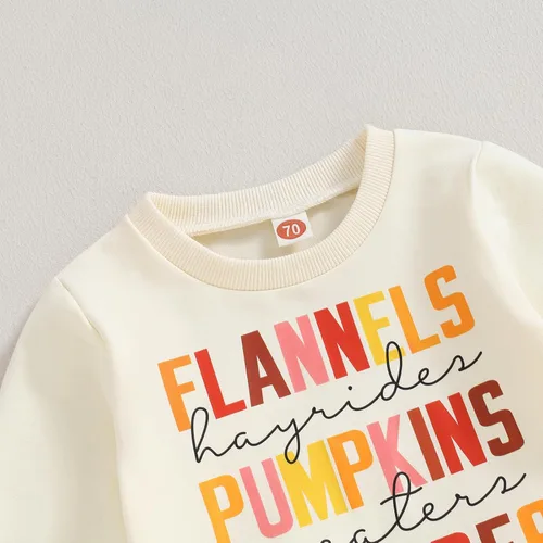 Vista 64 de Karwuiio Conjunto de disfraz de Halloween para bebé, sudadera de manga larga y pantalones para otoño