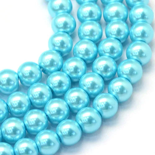 Vista 12 de KISSITTY 105 unidades/hebra 5/16 pulgadas aguamarina satinado brillo cristal redondo perla espaciador cuentas sueltas 0.315 in cuentas sueltas