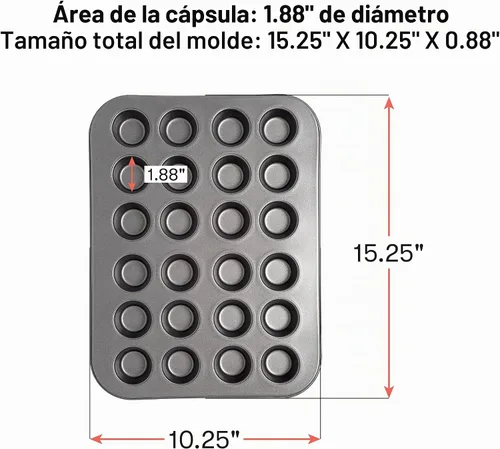 Vista 6 de Cooking Light Mini molde para muffins de acero al carbono con revestimiento de liberación rápida, antiadherente, apto para hornear, rendimiento