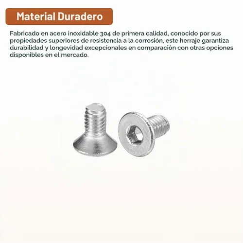 Vista 3 de DTGN Tornillos de cabeza plana con tuerca de vaso hexagonal M3-0.5 x 6 mm, paquete de 100, tornillos de cabeza plana con tuerca hexagonal de acero