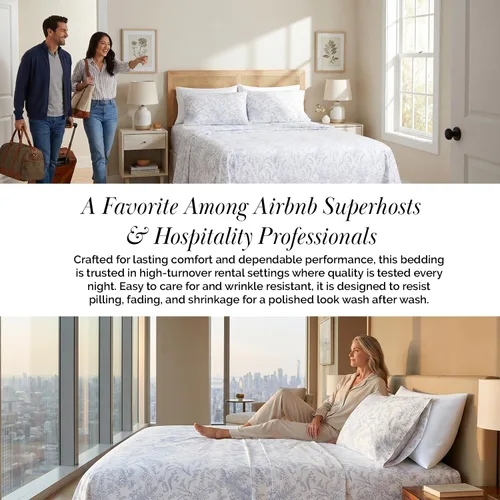 Vista 196 de Southshore Fine Living, Inc. Colección Winter Brush, juego de sábanas de 3 piezas para cama individual, sábana bajera con bolsillo profundo de 14