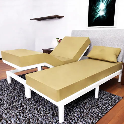Vista 29 de Juego de sábanas Split King con 2 sábanas bajeras individuales XL, ropa de cama de 5 piezas, sin arrugas, resistente a la decoloración, microfibra