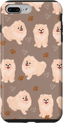 Vista 12 de Funda marrón para iPhone 13 Pro Max con diseño de pomerania y cachorros