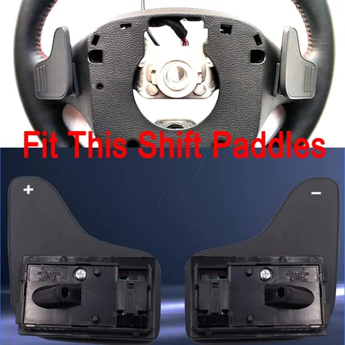 Vista 4 de DOUKI Pegatinas de cambio de volante de coche, para KIA K3 CERATO Forte Koup SX 2015 2016 Cadenza Ceed Pro GT SW 2013 2014 Paddle Shift Negro