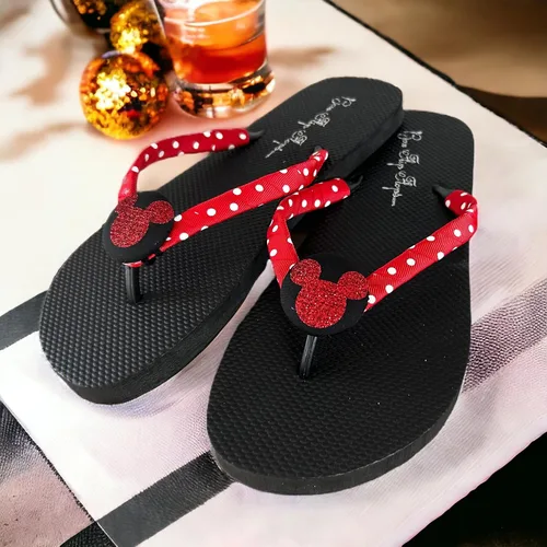 Vista 8 de Bling Mickey Mouse Disney Flip Flops Sandals for Girls and Ladies