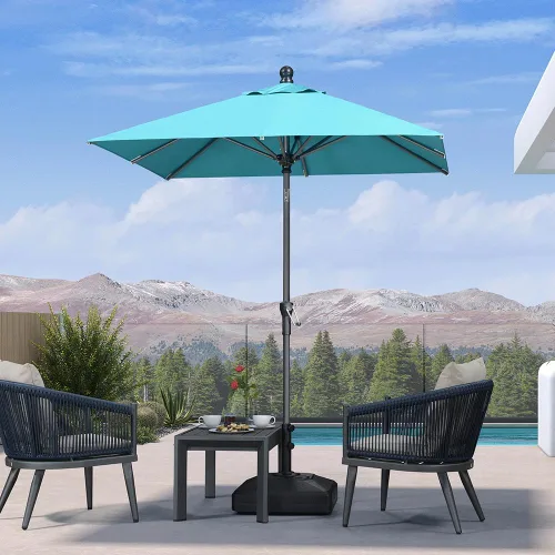 Vista 106 de PURPLE LEAF - Sombrilla de patio rectangular de 6' x 4', sombrilla de mesa para exteriores con marco de aluminio, sombrilla de mercado, sombrilla