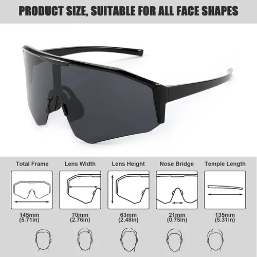 Vista 3 de Karsaer Gafas de sol deportivas para ciclismo, visera, sombras frescas, para jóvenes, béisbol, sóftbol, gafas de sol para niños y niñas de 8 a 14