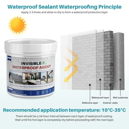Vista 3 de Agente de revestimiento impermeable transparente de 35.27 oz, sellador aislante impermeable súper fuerte, sellador impermeable invisible