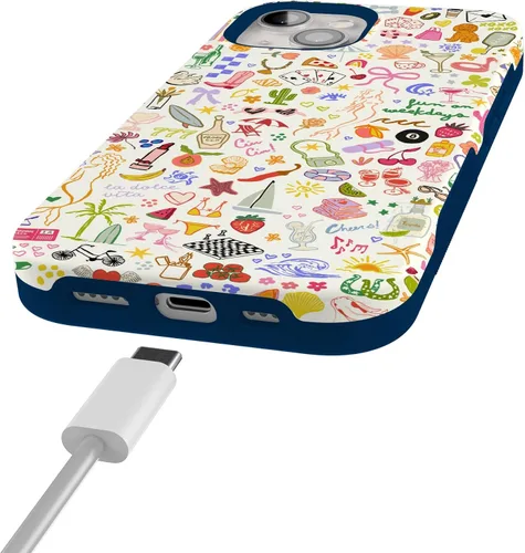 Vista 7 de Casely Funda para iPhone 15 Plus Todas las cosas divertidas Diversión en días laborables Diseño protector audaz Compatible con MagSafe