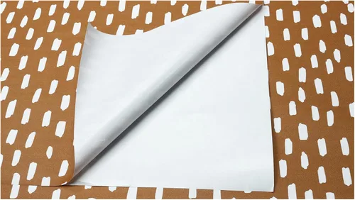 Vista 8 de HAOKHOME Papel tapiz para despegar y pegar, diseño de puntos modernos y bohemios, extraíble, para baño, color caramelo/blanco, papel de contacto