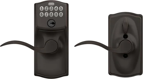 Vista 6 de SCHLAGE FE595VCAM716ACC FE595VCAM/ACC 716 cerradura de teclado para puerta, con manija Accent, flexible, bronce envejecido