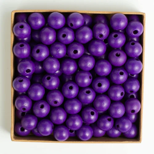 Vista 19 de Decoendiy 100 cuentas de madera para manualidades, cuentas redondas de madera de 0.630 in, cuentas de madera naturales pulidas de granja, cuentas
