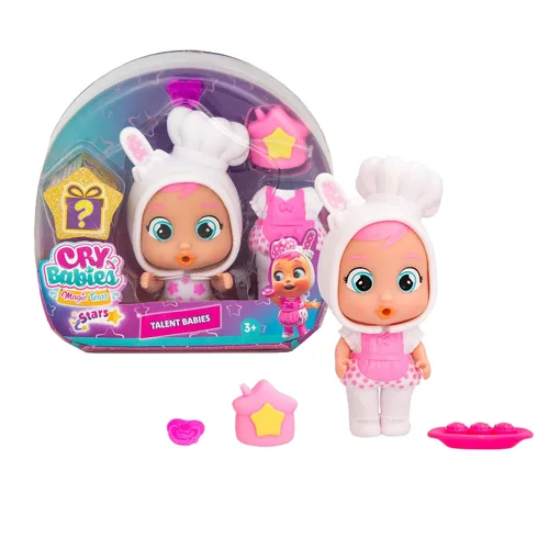 Vista 3 de Cry Babies Magic Tears Talent Babies, Roxy - 6 sorpresas, accesorios, muñeca sorpresa, gran regalo para niños a partir de 3 años