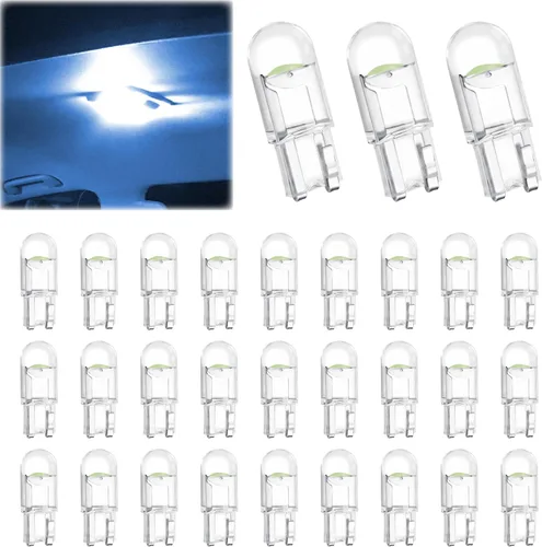 Vista 10 de ecocstm 30 bombillas LED 194 para automóvil, 168 2825 W5W T10 bombilla LED (azul)