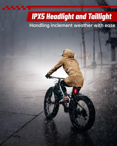 Vista 5 de Luces de bicicleta para montar de noche, luz trasera delantera recargable por USB, juego de faros de bicicleta, luz de aluminio, IPX5 impermeable
