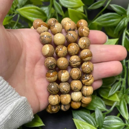 Vista 467 de Gem Avenue Handmade Round Bead Stretch Bracelet Unisex Natural Stone Beaded Jewelry for Men & Women, Elastic Wristband for Daily Wear