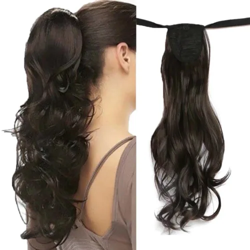 Vista 13 de Extensiones de cabello sintético de 20 pulgadas, 3.17 oz, ondulado, rizado, resistente al calor, fibra sintética para mujer
