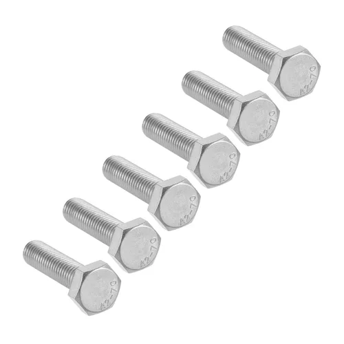 Vista 43 de 10 tornillos hexagonales M6 M6-0.039 x 1.575 in UNC Tornillos de cabeza hexagonal A2-70 (304) de acero inoxidable totalmente roscados, totalmente