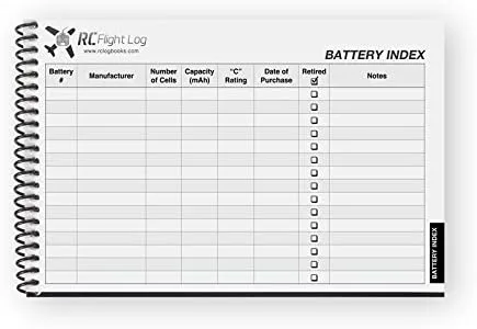 Vista 5 de Libro de registro de vuelo RC – Edición Deluxe – Libro de registro de aviones RC todo en uno con registro de vuelo, registro de mantenimiento