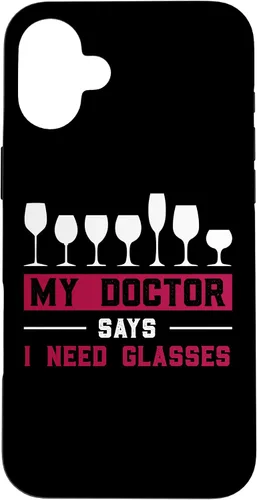 Vista 22 de iPhone 12/12 Pro Wine Lovers Pun Funny Drinking My Doctor Says I Need Glasses Case
