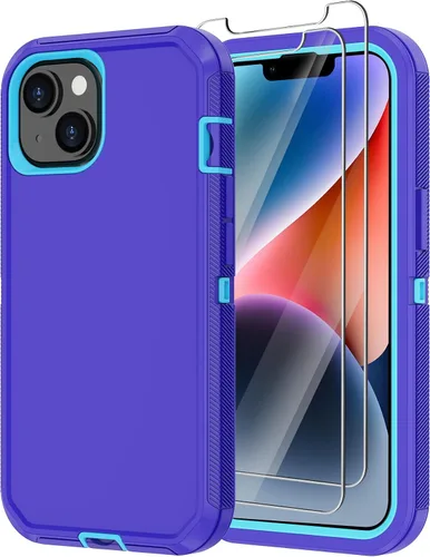 Vista 12 de para iPhone 14 Plus Funda con 2 Protectores de Pantalla, Funda Resistente a Caídas y a Prueba de Golpes, Resistente de 3 Capas, Militar, Duradera