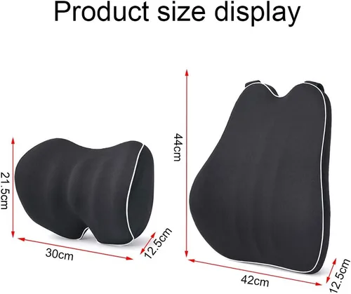 Vista 3 de Cojín lumbar para coche, cojín de respaldo y reposacabezas para cuello, cojín de espuma viscoelástica con alivio del dolor de espalda para Mazda