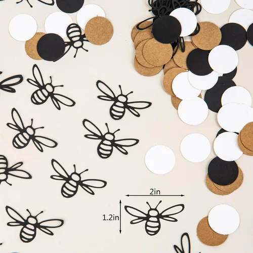 Vista 2 de Confeti de abejorro - Decoraciones de fiesta temática de abejas para baby shower, cumpleaños (200 unidades)