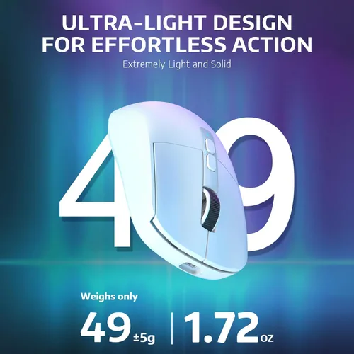 Vista 4 de ATTACK SHARK X6 1.73 oz Superlight - Mouse inalámbrico para juegos con base de carga RGB magnética, BT/2.4GHz inalámbrico/con cable, ratón