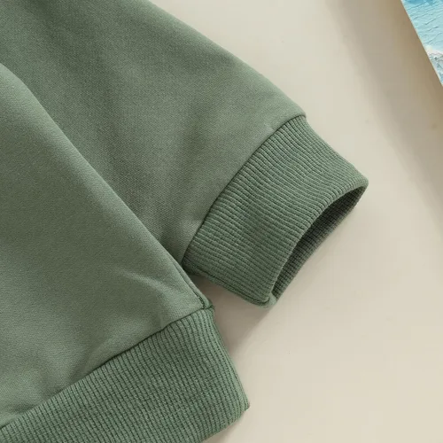 Vista 4 de Conjunto de sudadera de manga larga con cuello redondo y pantalones deportivos para bebés, ropa de invierno para bebé