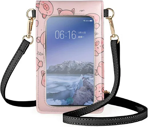 Vista 2 de ForchRinse - Bolso bandolera con correa ajustable para mujeres y niñas, Rosa (Pink Pig)), Forchrinse