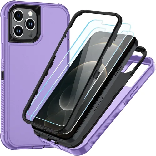 Vista 68 de SunStory Funda compatible con iPhone 11 con protector de pantalla HD, 3 capas de alta resistencia de cuerpo completo, funda protectora híbrida 3