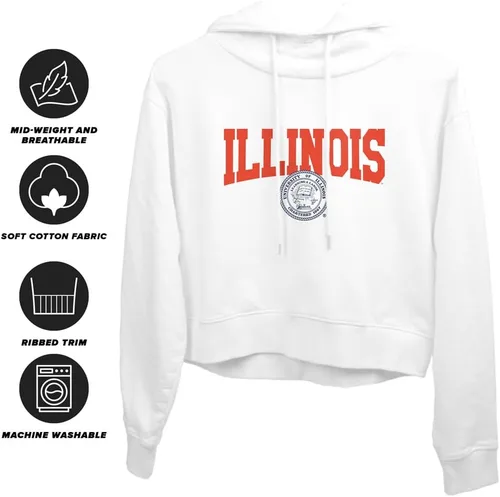 Vista 4 de Campus Lab Sudadera con capucha para mujer universitaria con licencia oficial de la colección Varsity White