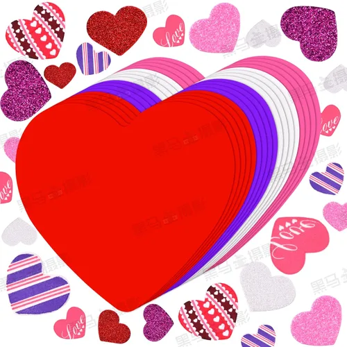 Vista 7 de El kit de 386 calcomanías de corazón de espuma de San Valentín incluye 370 calcomanías de corazón autoadhesivas con purpurina y 16 corazones