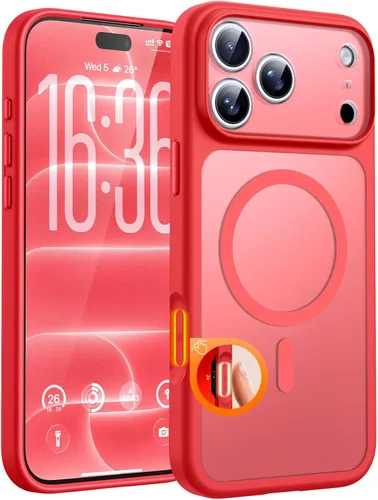 Vista 403 de TOCOL Funda magnética 3 en 1 para iPhone 15 Pro, mejorada [protección completa de cámara] con 2 protectores de pantalla, compatible con MagSafe Gris